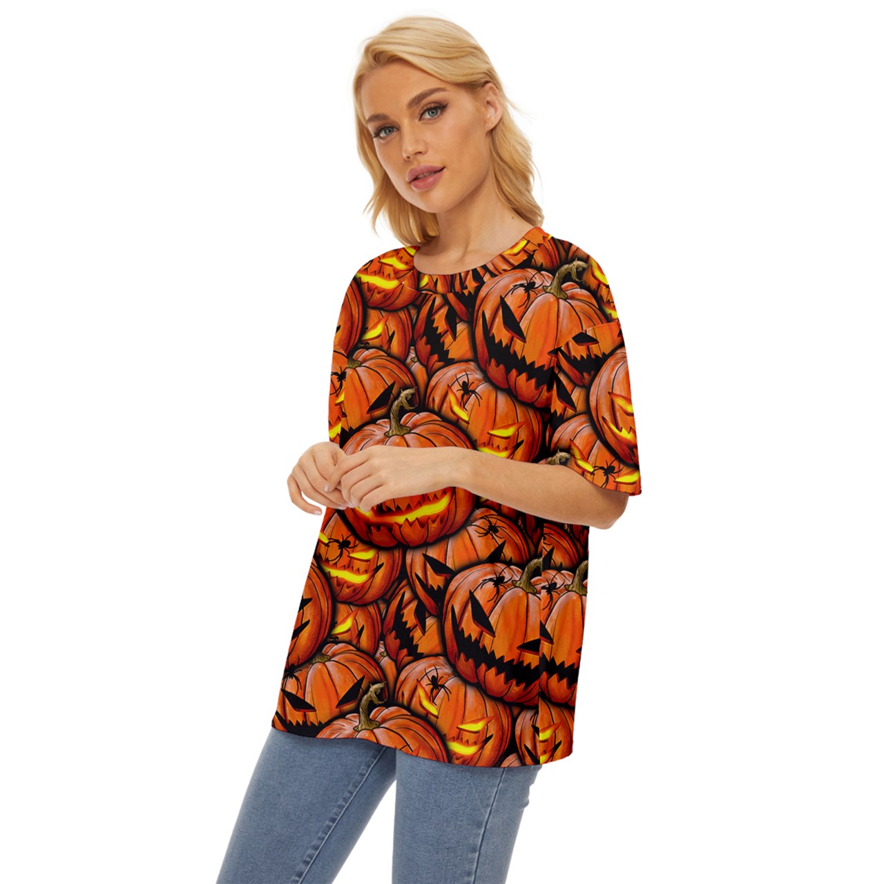 Pumpkin & Spiders Oversized Basic Tee Gothdollbymika