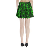 NEON GREEN SPLIT BAT & SPIDERWEB Pleated Mini Skirt Gothdollbymika