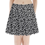 Coffin black & white Pleated Mini Skirt Gothdollbymika