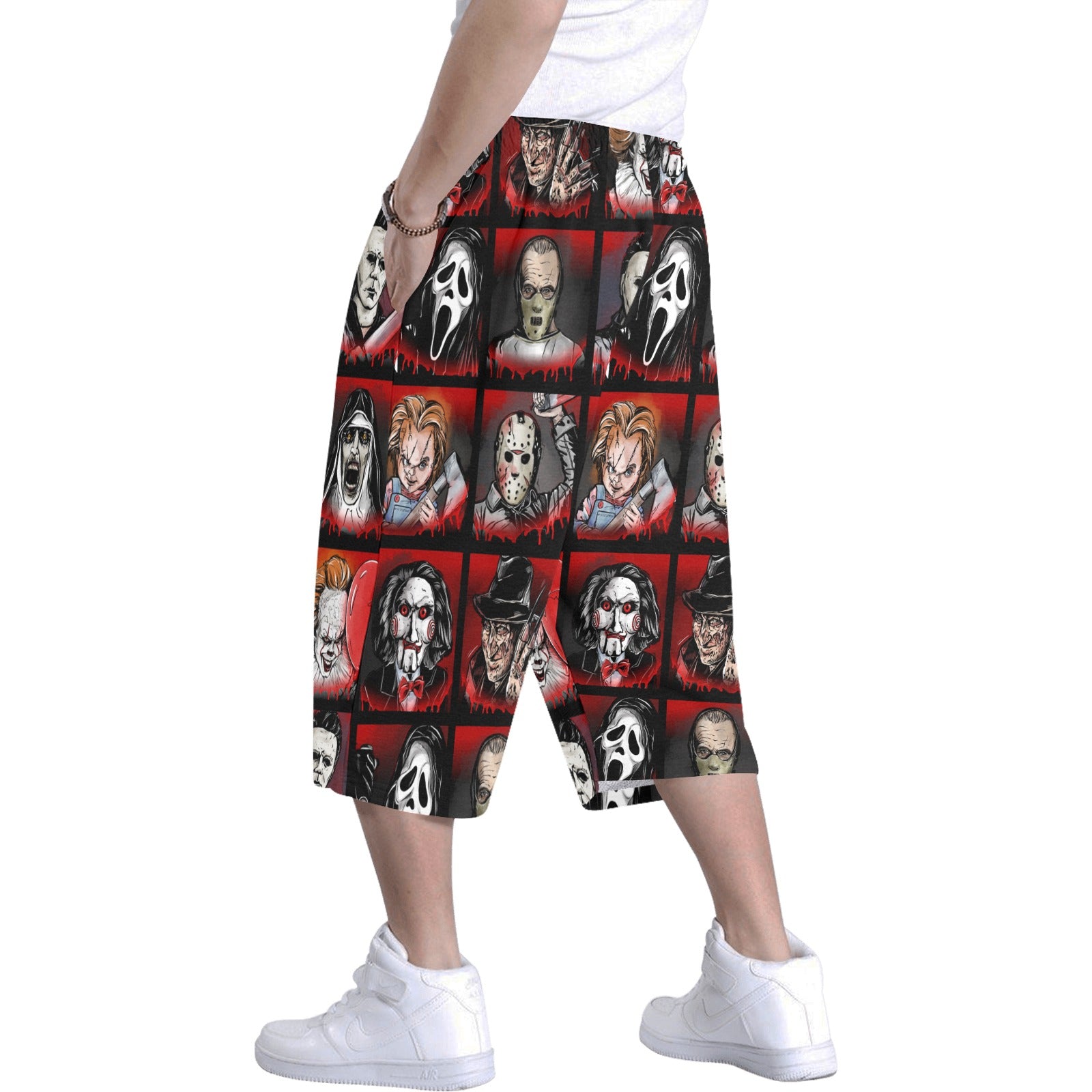 Horror Buddies Long SHorts Men's All Over Print Baggy Shorts (Model L37) freeshipping - Gothdollbymika