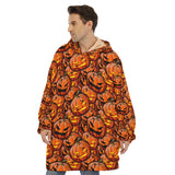 Pumpkin Sherpa Fleece huggable Hoodie spookydoll