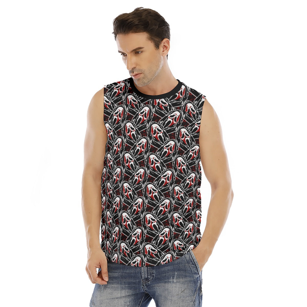 Ghost Face Bloody O-neck Tank Top