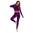 Purple Splatter Sport Set With Backless Top And Leggings spookydoll