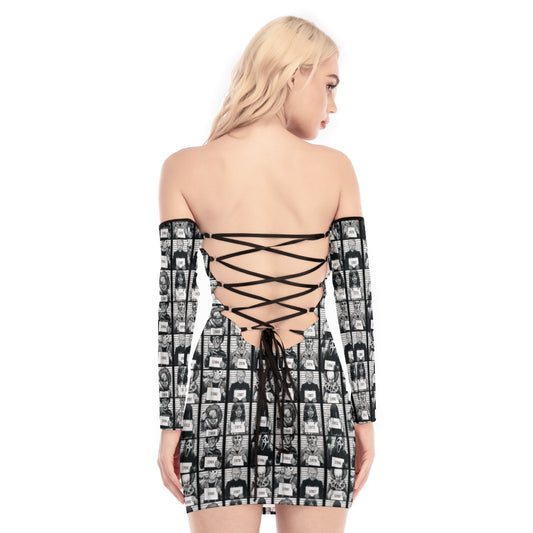 Jailhouse Off-shoulder Back Lace-up Dress