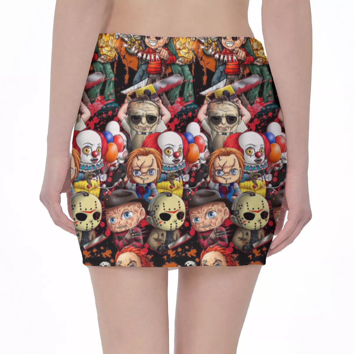 Chibi Horror BodyCon Skirt spookydoll