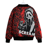 Scream Knitted Fleece Bomber Jacket spookydoll