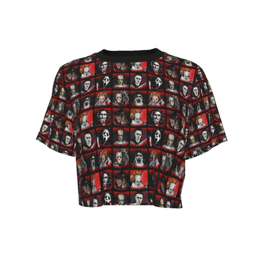 All-Over Print Cropped T-Shirt Yoycol