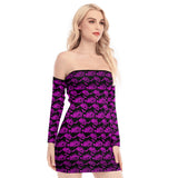 Bit*h Purple Lace-up Dress