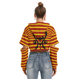 Buffy Crop Hoodie With Hollow Out Sleeve