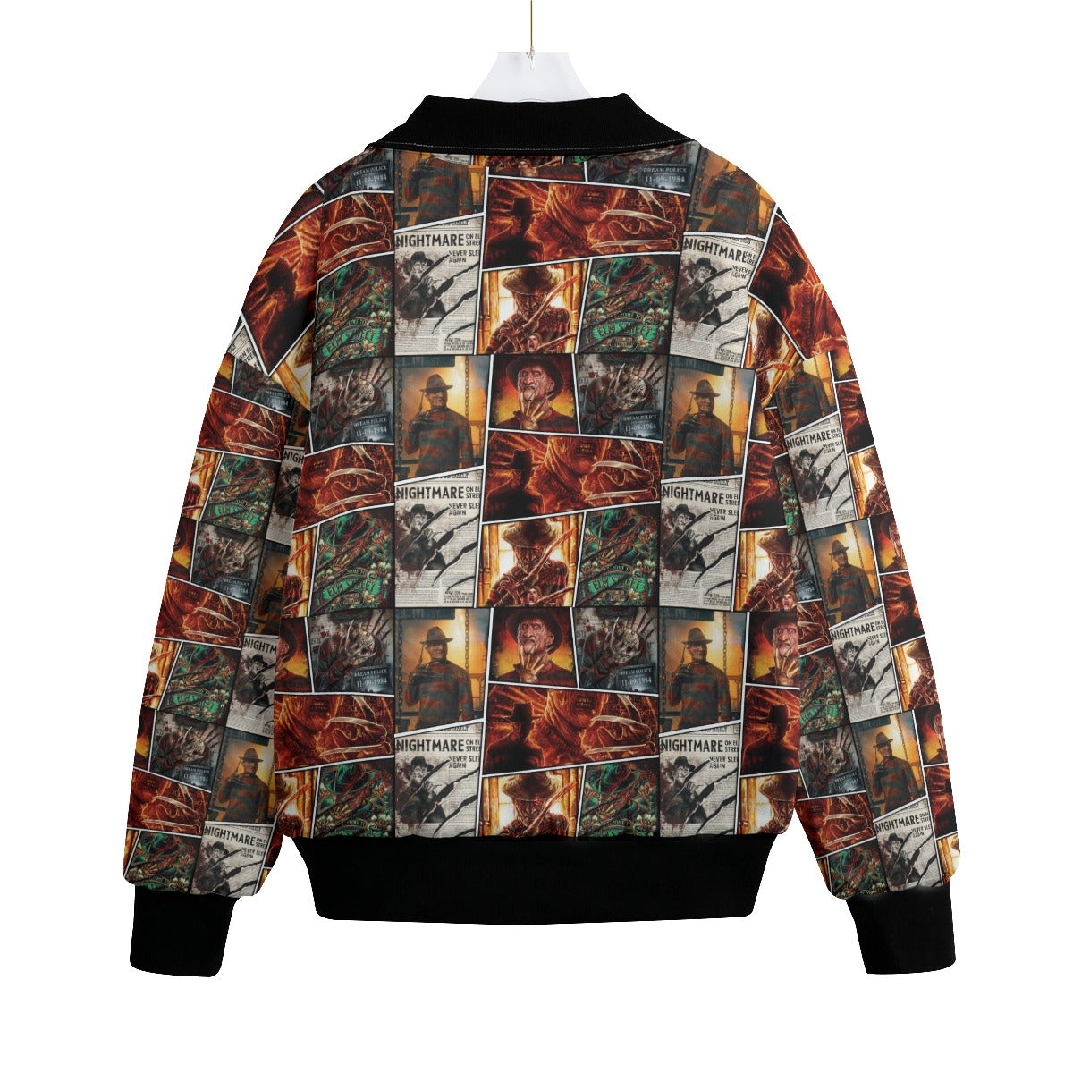 Freddy Collage Knitted Fleece Bomber Jacket spookydoll