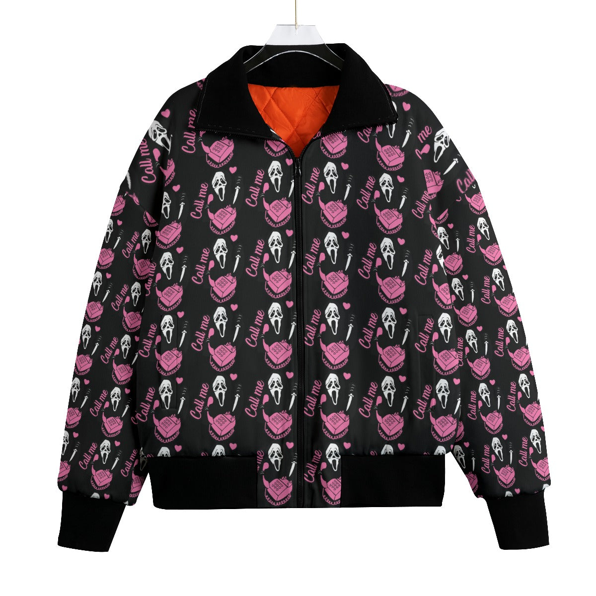 Ghostface Call Me Knitted Fleece bomber jacket spookydoll