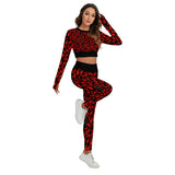 Coffin Red Sport Set With Backless Top And Leggings spookydoll