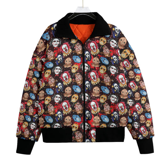 Faces Of Horror Knitted Fleece Bomber Jacket spookydoll