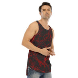 Bloody red Curved Hem Long Tank Top