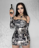 Addams Family Lace-up Dress spookydoll