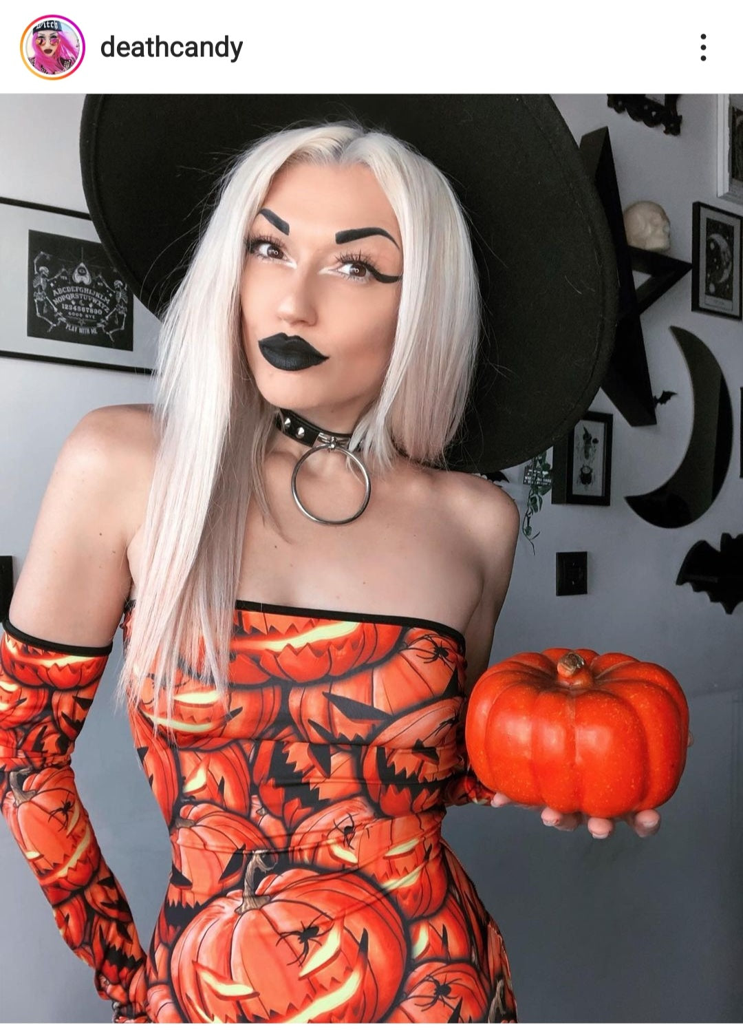 Pumpkin & Spider Back Lace-up Dress spookydoll