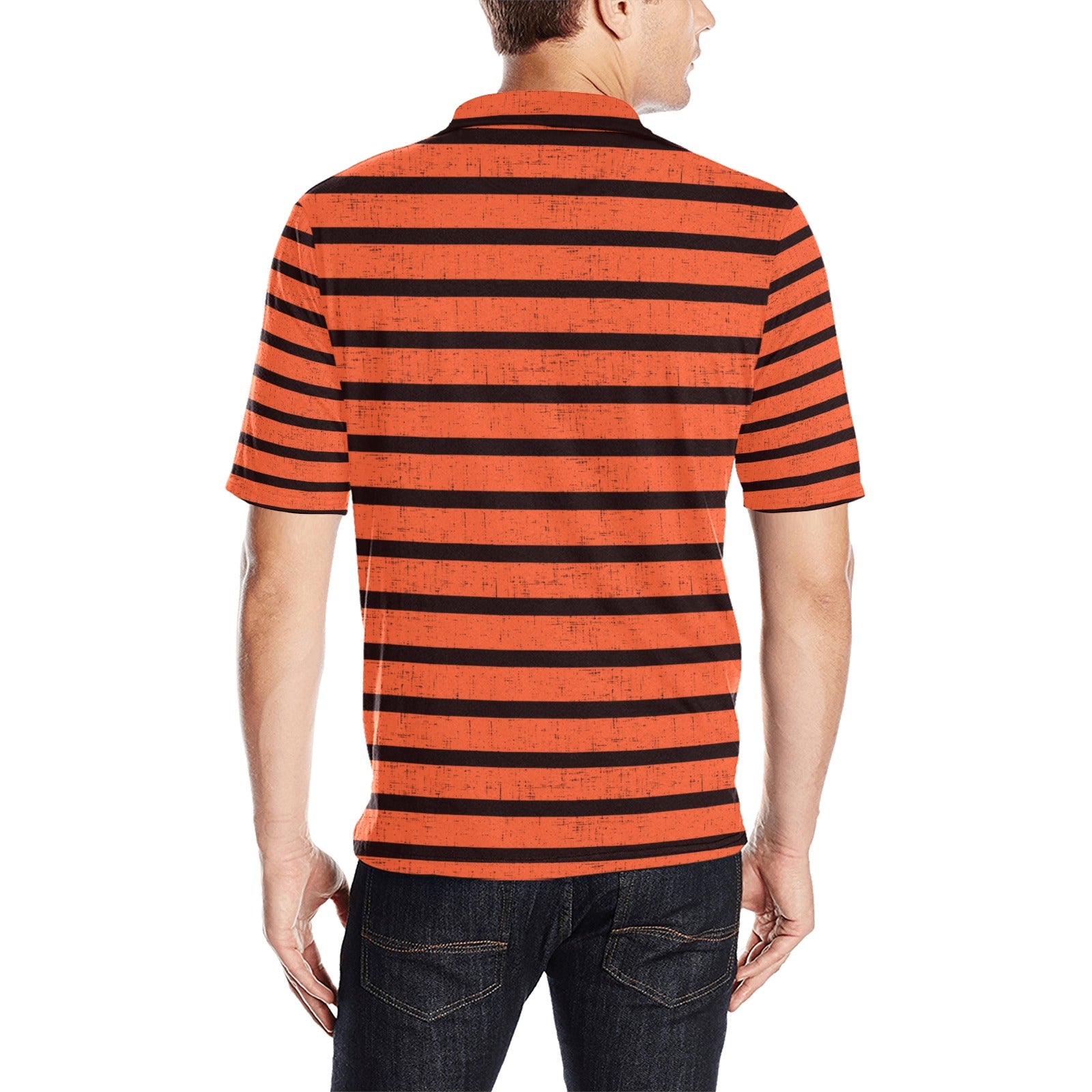 Orange Stripe Polo Shirt EPROLO-POD