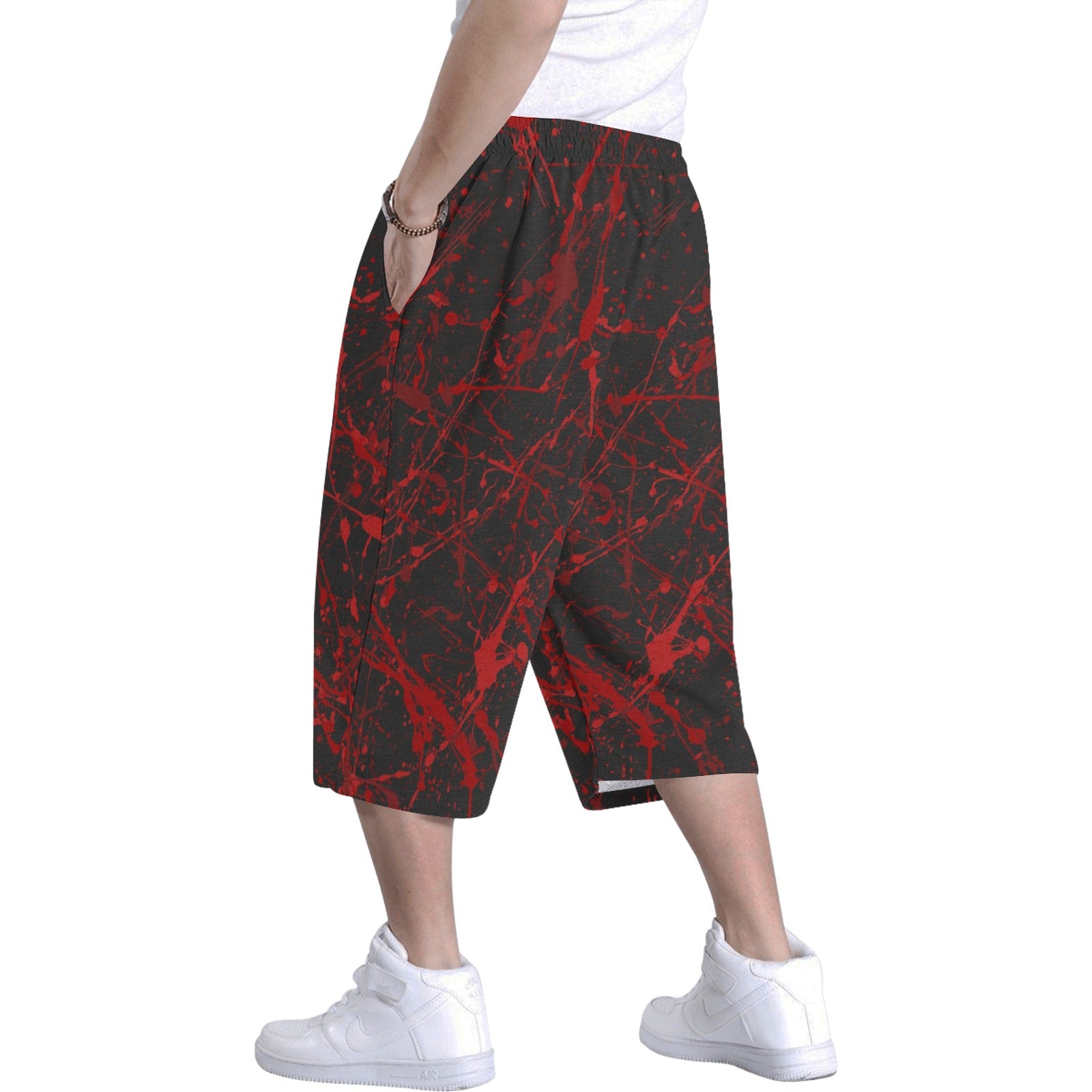 Bloody murder long shorts Men's All Over Print Baggy Shorts (Model L37) freeshipping - Gothdollbymika
